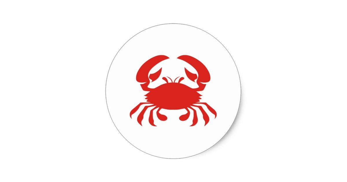 Red Crab Logo - Red Crab Logo Classic Round Sticker | Zazzle.com