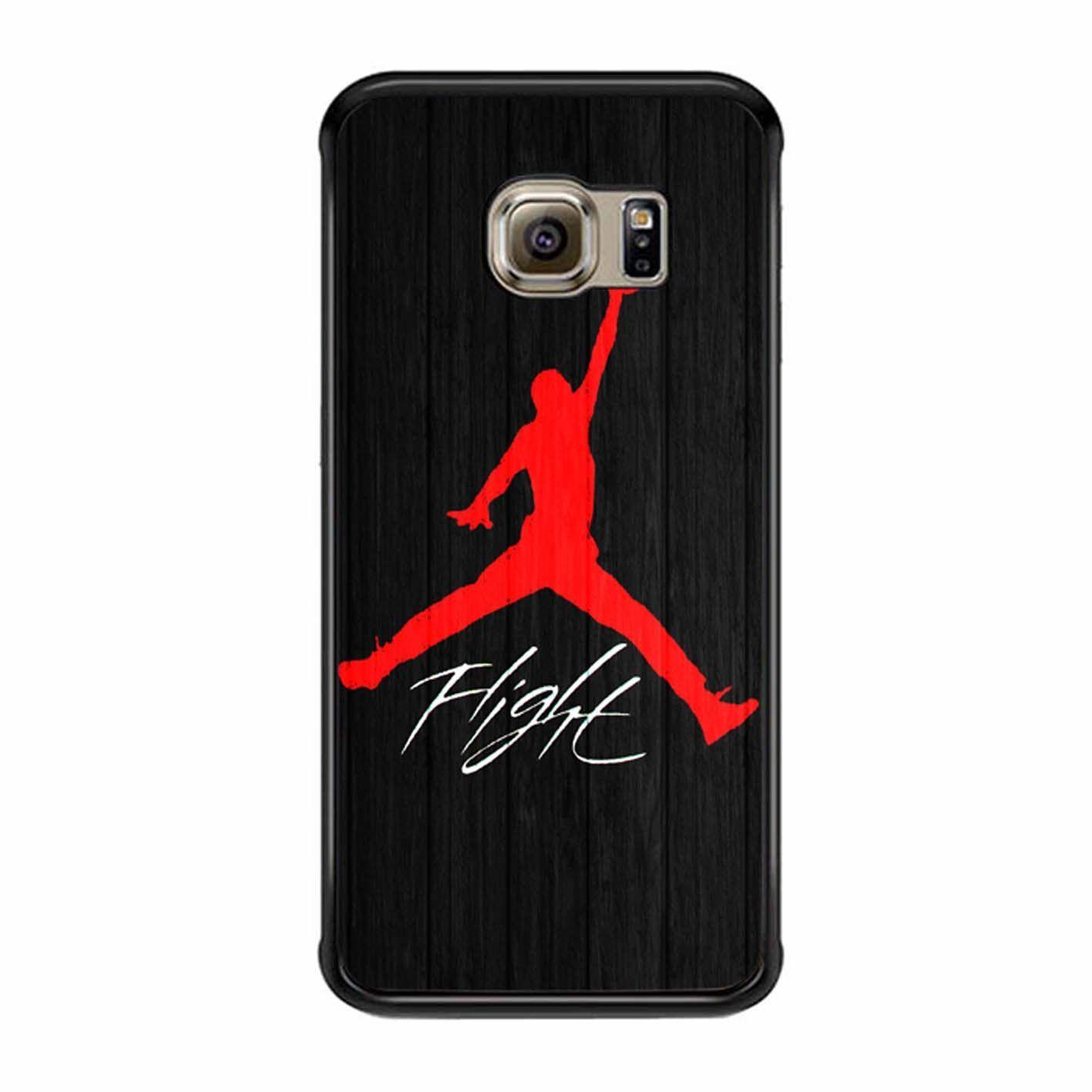 Galaxy Jordan Logo - Nike Air Jordan Logo On Wood Samsung Galaxy S6 Edge Case | phone ...