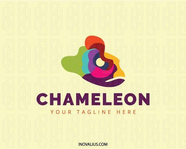 Red and Yellow Flower Logo - Chameleon Head Logo. Logos, Logo design, Shapes