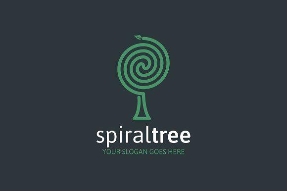 Green Spiral Logo - Spiral Tree Logo Logo Templates Creative Market