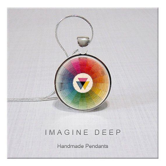 Yellow Triangle with Green Circle Logo - Pendant Blue Purple Violet Red Orange Yellow