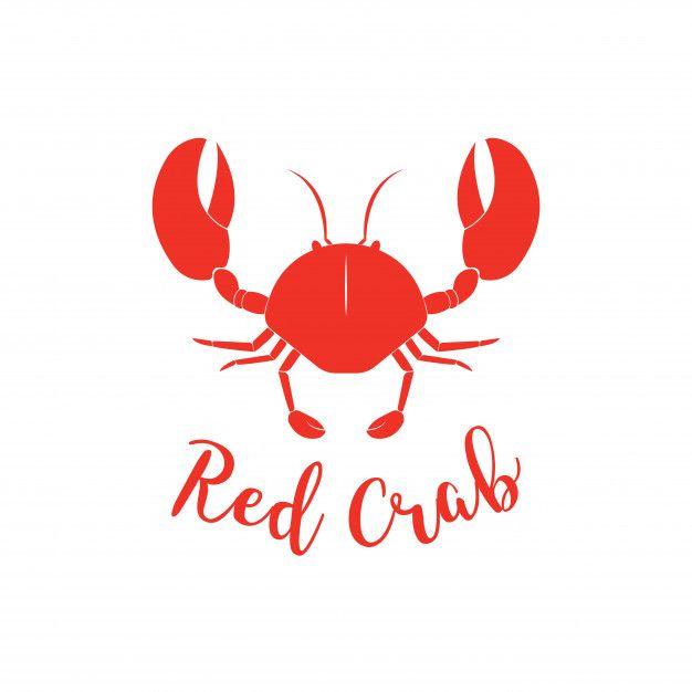 Red Crab Logo - Crab silhouette. seafood shop logo branding template for craft food