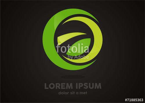 Green Spiral Logo - Green spiral sphere abstract logo template Stock image and royalty