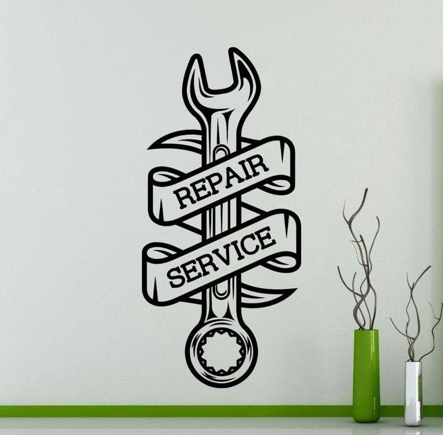 Auto Repair Service Logo - Car Repair Service Wall Sticker Home Decor Living Room Car Workshop ...