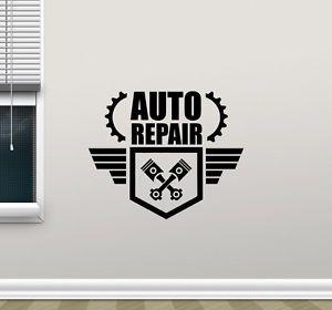 Garage Shop Logo - Auto Repair Wall Decal Car Service Logo Garage Shop Vinyl Sticker ...