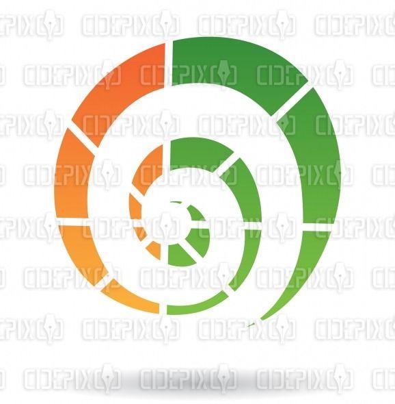 Green Spiral Logo - abstract green and orange spiral logo icon