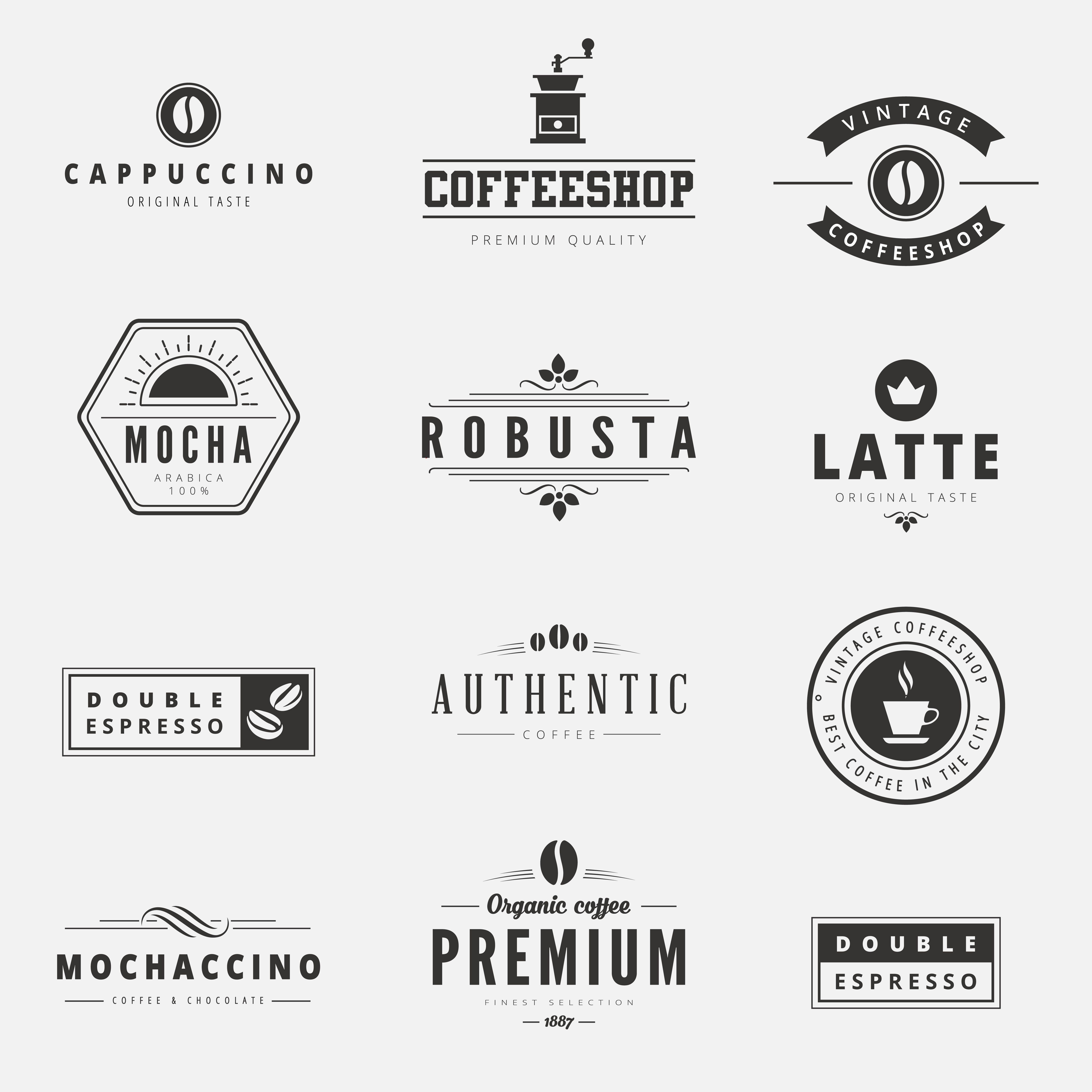 Old Business Logo - Coffee Retro Vintage Labels Logo design vector typography lettering