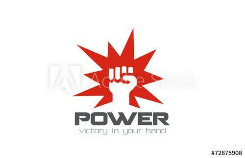 Strength Logo - Fist Logo design vector template. Power strength logotype this