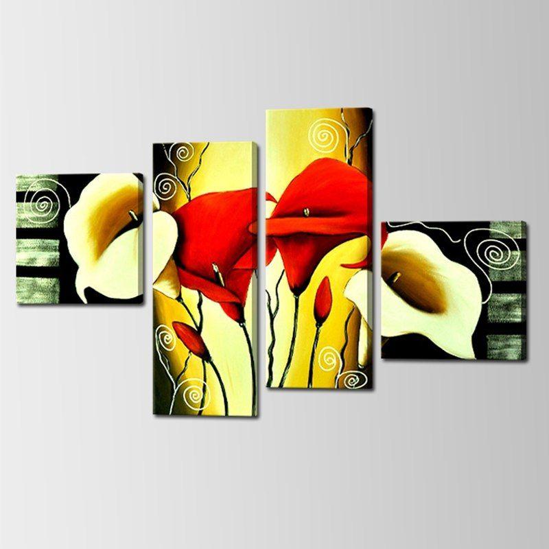 Red and Yellow Flower Logo - Red Yellow Flower Painting Artwork Calla Oil Painting Group Canvas ...