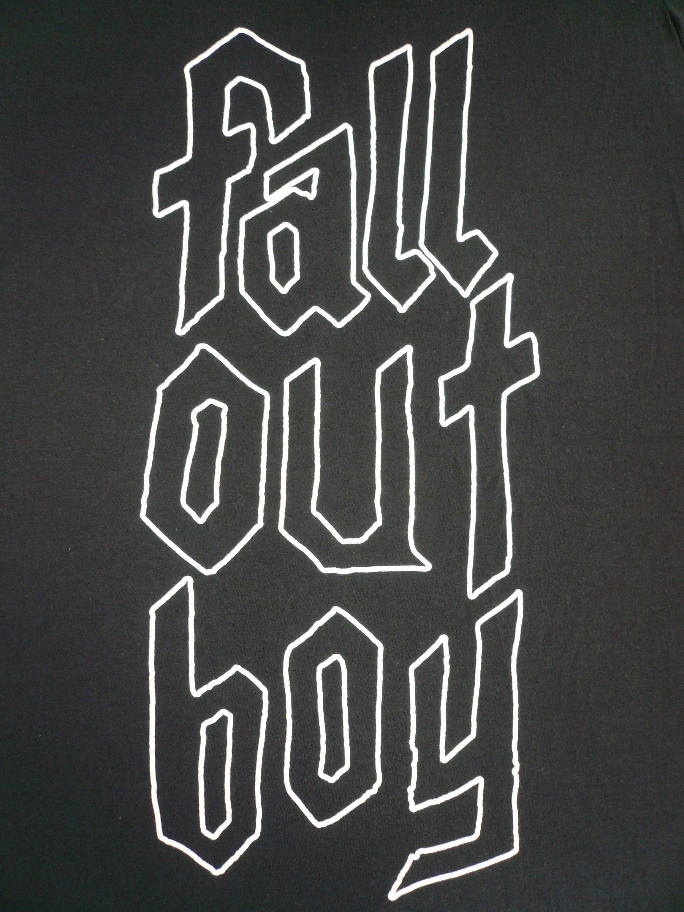 Fall Out Boy Black and White Logo - Fall out boy Text logo stacked T-Shirt Amsterdam Waterlooplein