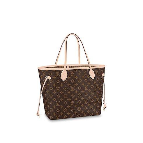 Purse LV Logo - Neverfull MM Vuitton Monogram Handbag for Women. LOUIS