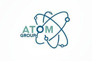 Atom Logo - Atom logo Photo, Graphics, Fonts, Themes, Templates Creative Market
