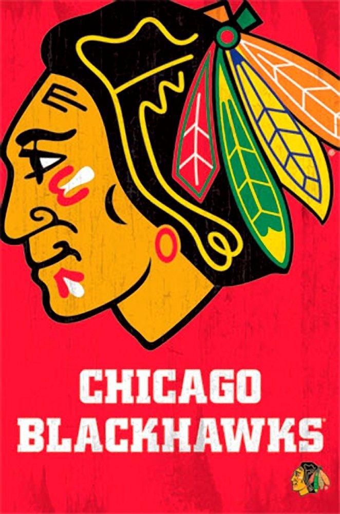 Black and Red Blackhawks Logo - Chicago Blackhawks Logo 13 Wall Poster