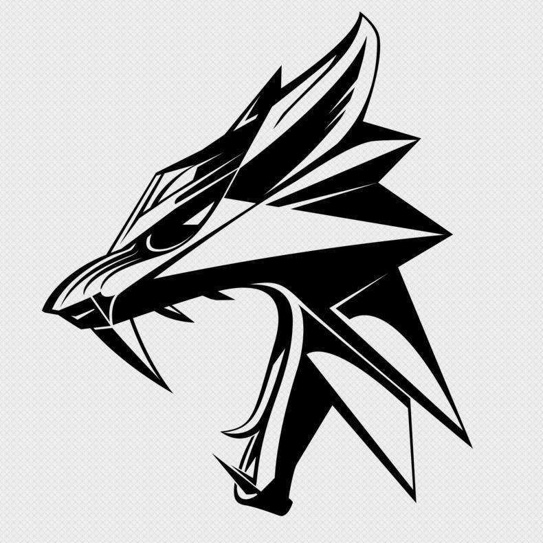 Bird 3 Game Logo - The Witcher 3: Wild Hunt Vector Side (Black). dodatki. Wolf