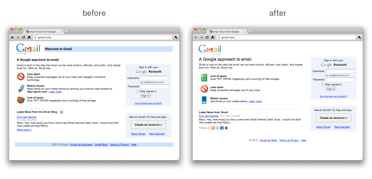 New vs Old Google Logo - Gmail Gets a New Logo and a Refreshed Log-in Page