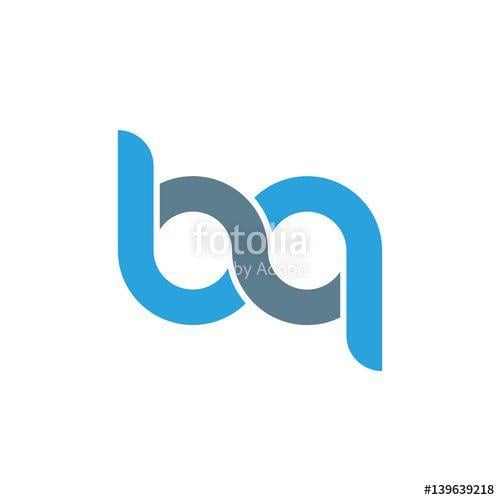 Blue Gray Circle Logo - Initial letter bq modern linked circle round lowercase logo blue