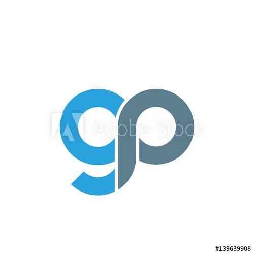 Blue Gray Circle Logo - Initial letter gp modern linked circle round lowercase logo blue