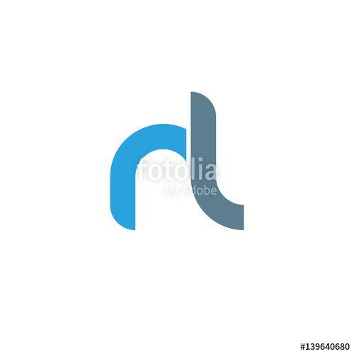 Blue Gray Circle Logo - Initial letter nl modern linked circle round lowercase logo blue