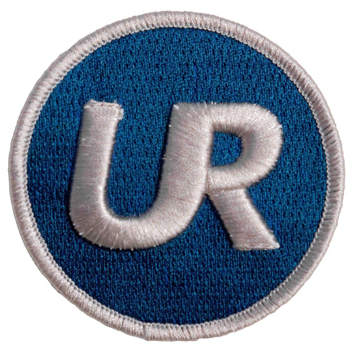 Blue Gray Circle Logo - URBAN RIDER LOGO PATCH - PETROL BLUE / GREY - Urban Rider London