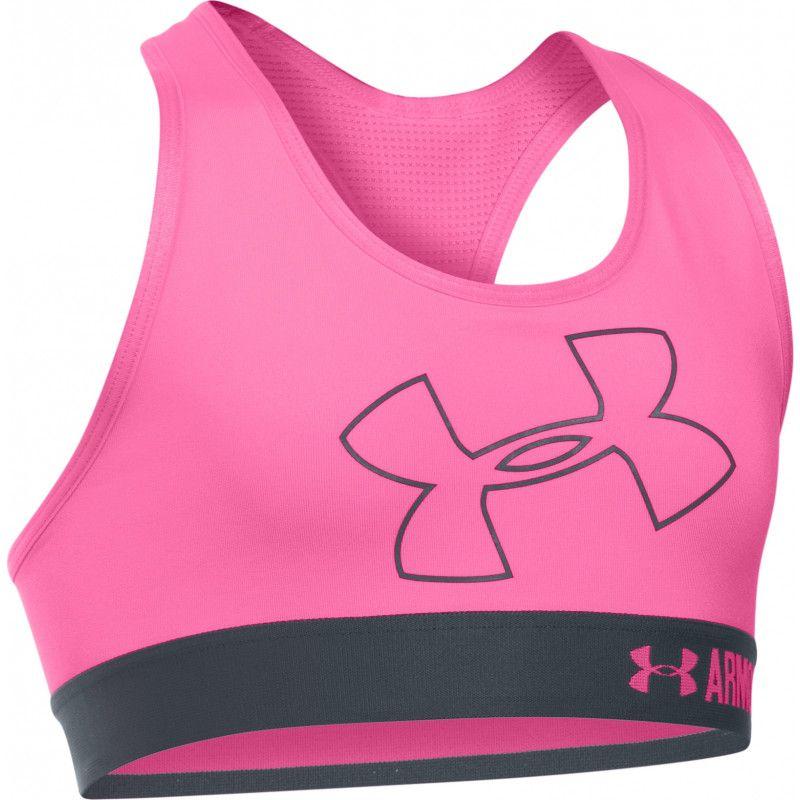 Neon Under Armour Cool Logo - Under Armour HeatGear Armour Solid Logo Junior Sports Bra - Pink ...