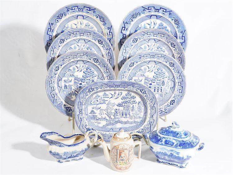 Blue Willow Company Logo - Companies Estate Sales - Group of English Blue Willow and Ironstone ...