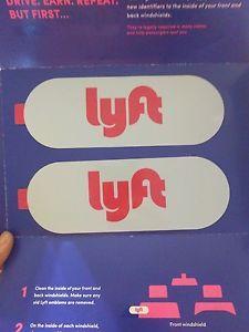 Official Lyft Logo - 2 LYFT Official DECAL Emblems SIGNs PLACARD dress RIDESHARE 2018 ...