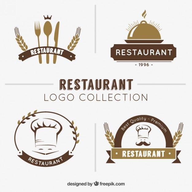 All Restaurant Logo - Hand drawn restaurant logo collection Vector