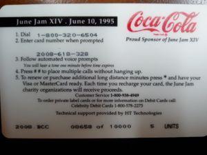 Coke United Logo - Phonecard: June Jam 14 (June 1995) Coca Cola Coke Logo On