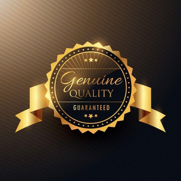 Gold Vector Logo - Golden label, premium quality Vector