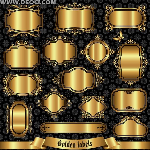 Gold Vector Logo - Gold labels Set EPS vector texture download.com. Vector