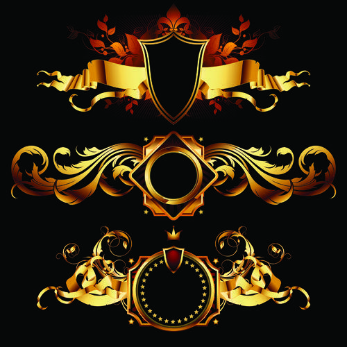 Gold Vector Logo - luxurious Gold design elements vector labels 03 free download