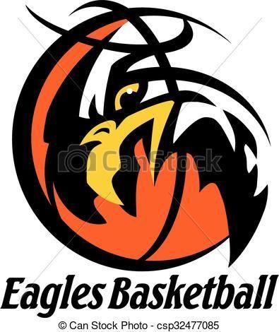 L Basketball Logo - Vector - eagles basketball - stock illustration, royalty free ...