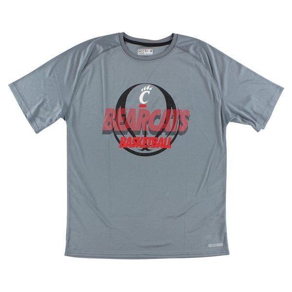 L Basketball Logo - Shop Majestic Mens Cincinnati Bearcats Basketball Logo T Shirt Grey ...