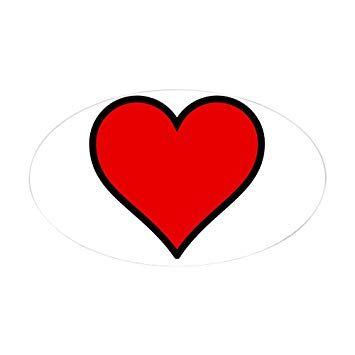 Black and Red Heart Logo - Amazon.com: CafePress Plain Red Heart w/Black Outline Sticker (Oval ...