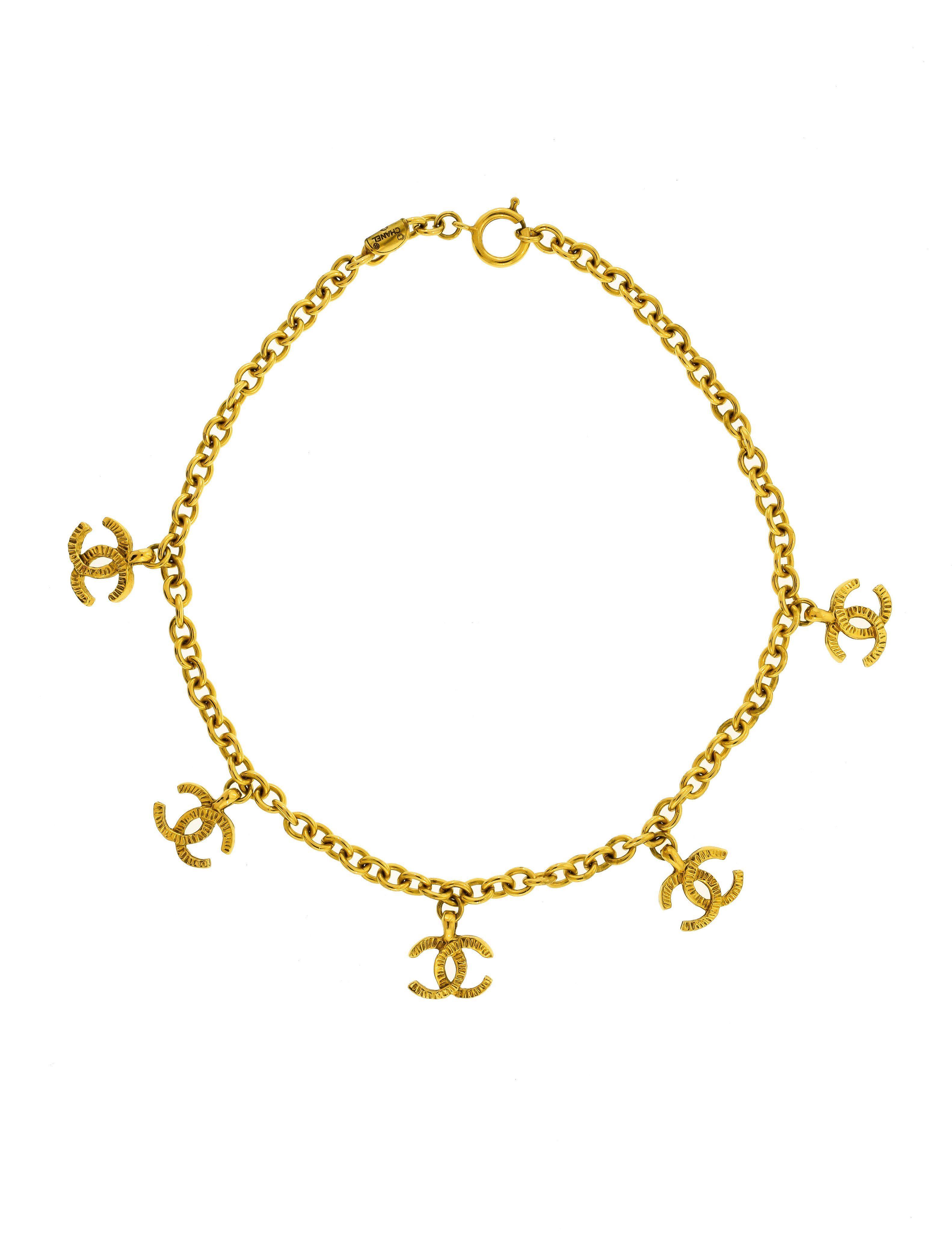 Small Chanel Logo - Chanel Vintage Gold CC Logo Charm Necklace - from Amarcord Vintage ...