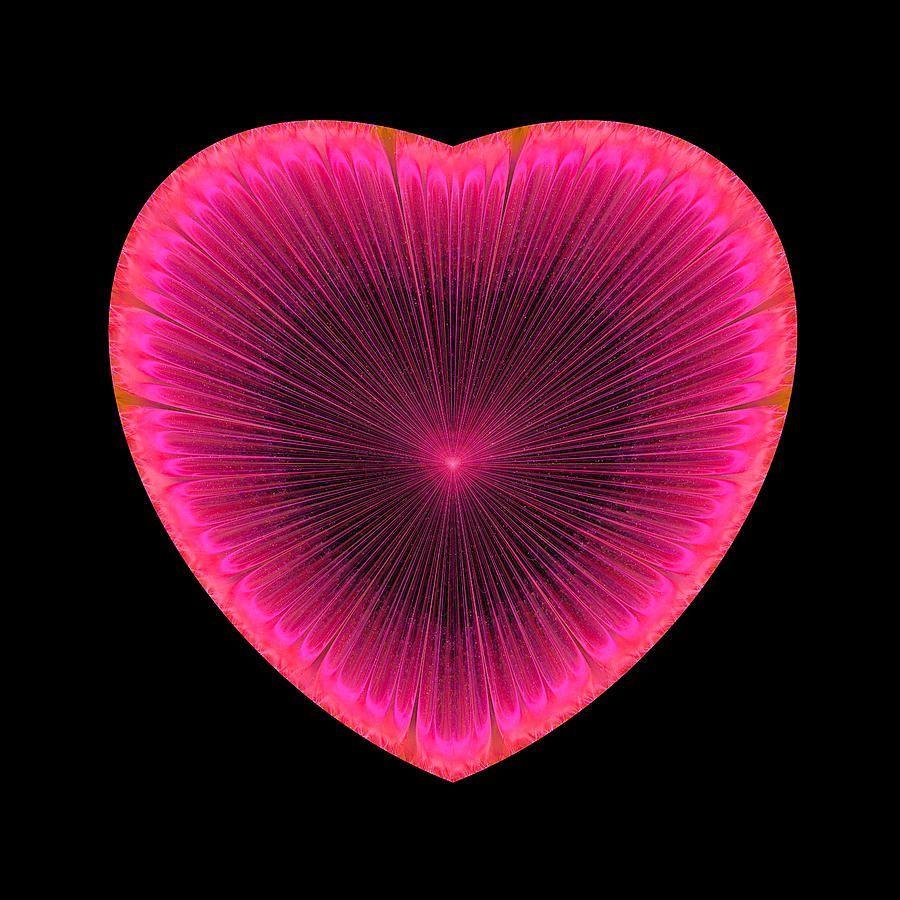 Black and Red Heart Logo - Pink and red heart with black background, square format. Digital art ...