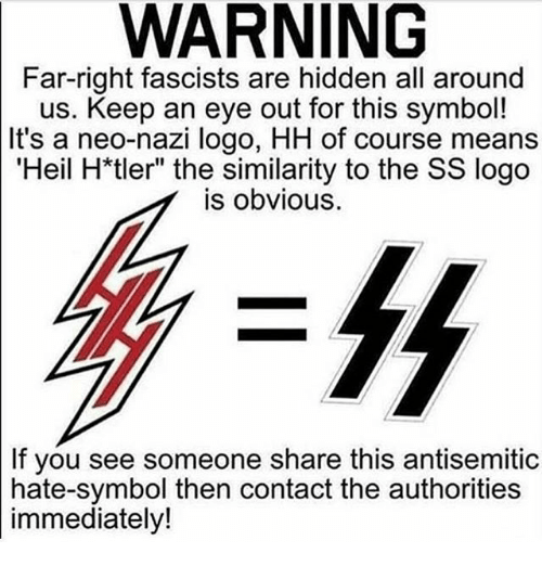 Nazi Symbol SS Logo - WARNING Far-Right Fascists Are Hidden All Around Us Keep an Eye Out ...