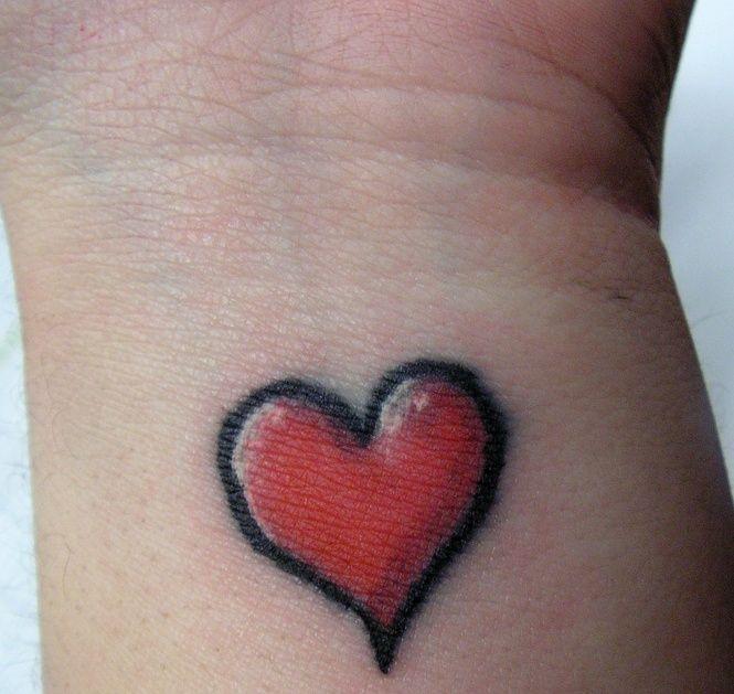 Black and Red Heart Logo - Red cute heart tattoo - TattooMagz