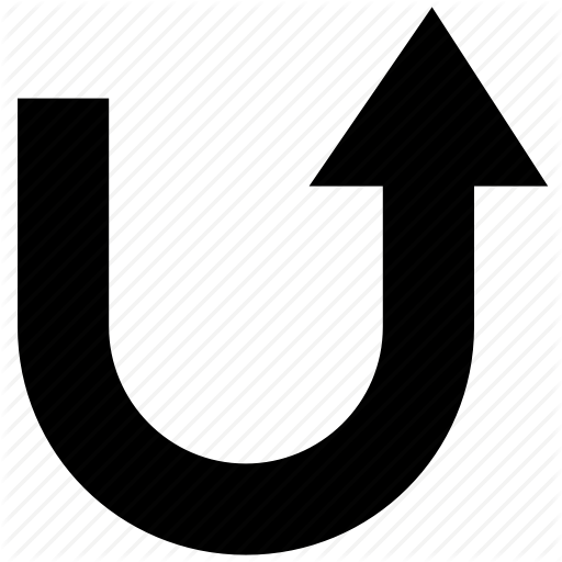 U Arrow Logo - Arrow, pointer, turning arrow, u-turn, upright, upward icon