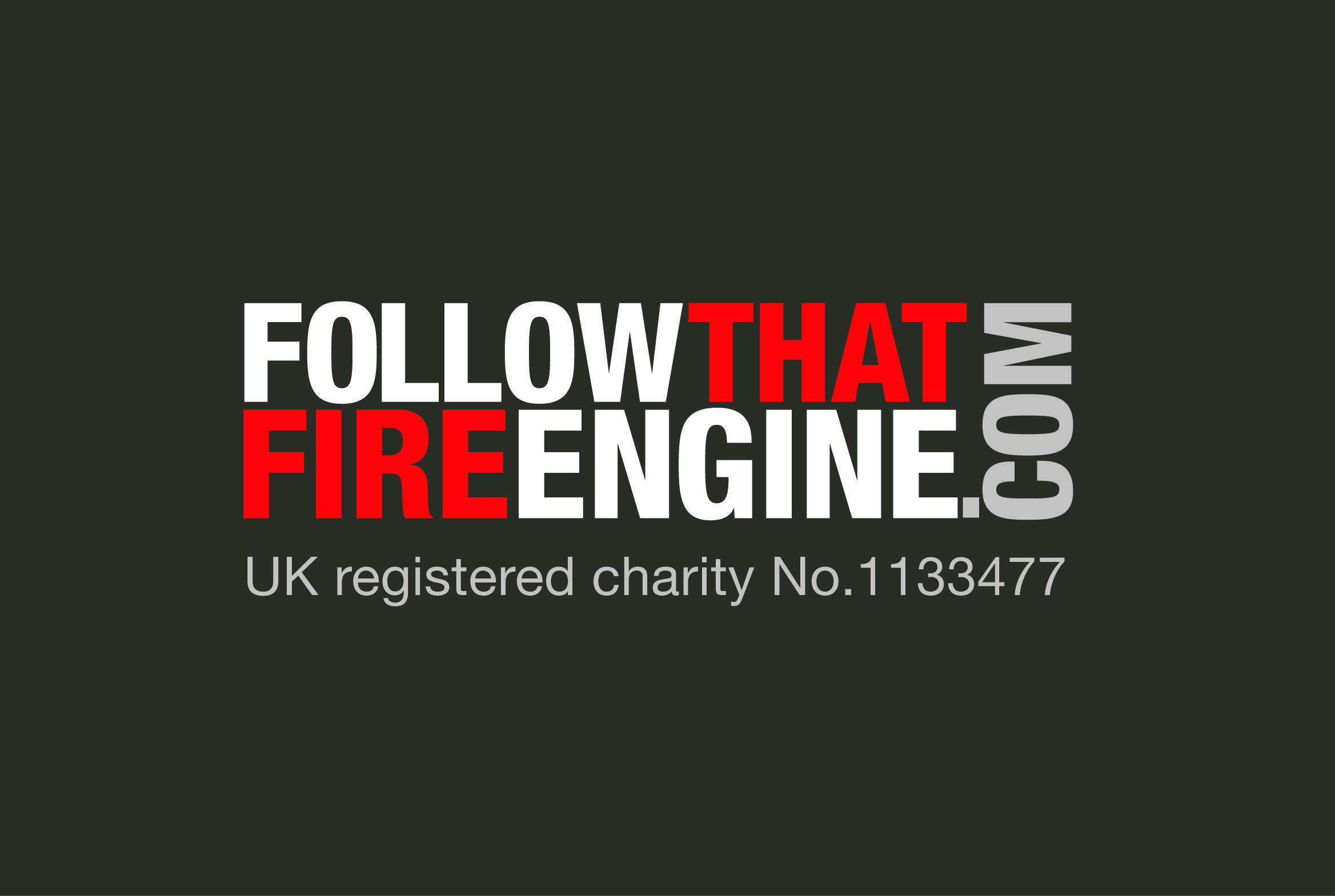 Dark Grey and Red Logo - FOLLOW THAT FIRE ENGINE