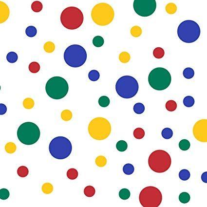 Red Yellow Blue Round Logo - Set of 60 Circles Polka Dots Vinyl Wall Graphic Decals Stickers (Red ...
