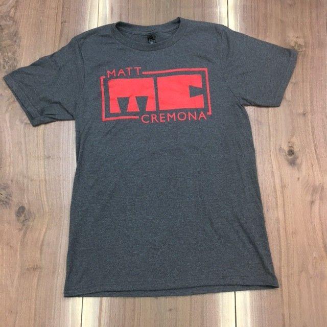 Dark Grey and Red Logo - Matt Cremona. Matt Cremona Logo Dark Gray T Shirt