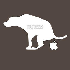 Mac Logo - Apple Dog Sh*t Crap Funny Comic Humorous Geeky Mac Logo T-Shirt S ...