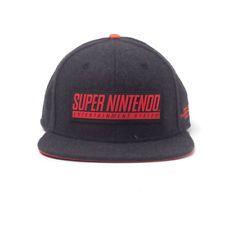 Dark Grey and Red Logo - Nintendo SNES Logo Patch Snapback Baseball Cap Dark Grey/red ...