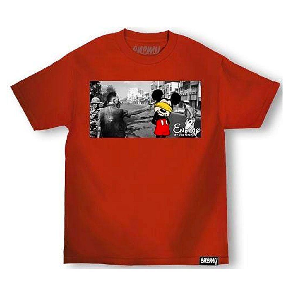 Mickey DGK Logo - Enemy of the State Men's Execution Short Sleeve T Shirt Red Mickey