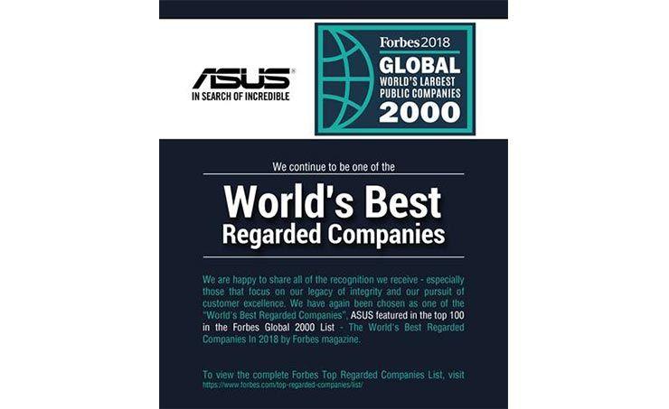 Asustek Computer Inc Logo - ASUS Named Among Top 100 in Forbes Global 2000 List