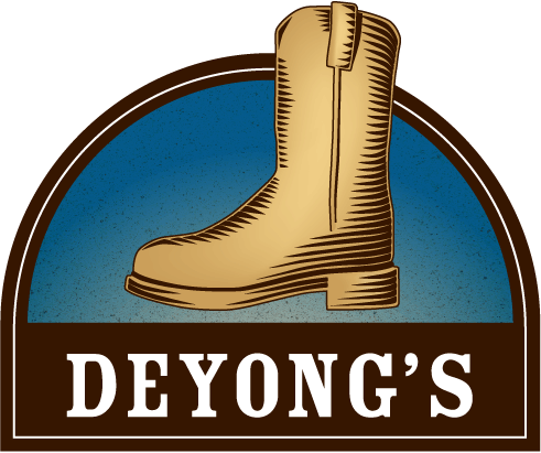 Western Clothing and Apparel Logo - Deyong's Boots. Work Boots