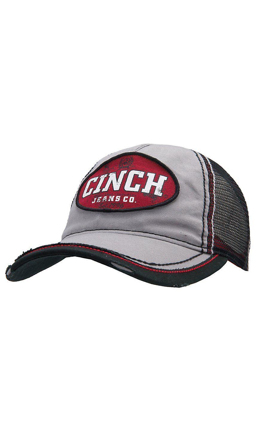 Western Clothing and Apparel Logo - Cinch® Men's Grey & Black Mesh Logo Cap. Cowboy Hats & Caps. Hats