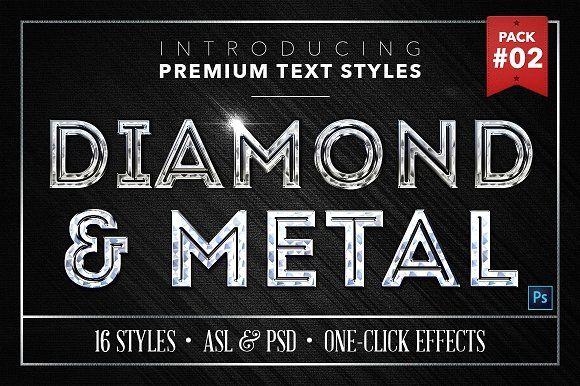 Diamond Font Logo - Diamond & Metal #2 - 16 Text Styles ~ Layer Styles ~ Creative Market