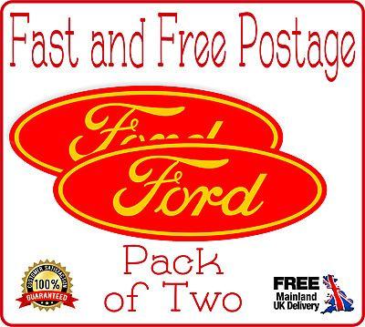 In Red Oval Logo - 2 X FORD Style Oval logo badge vinyl sticker decal fiesta Fast Ford ...